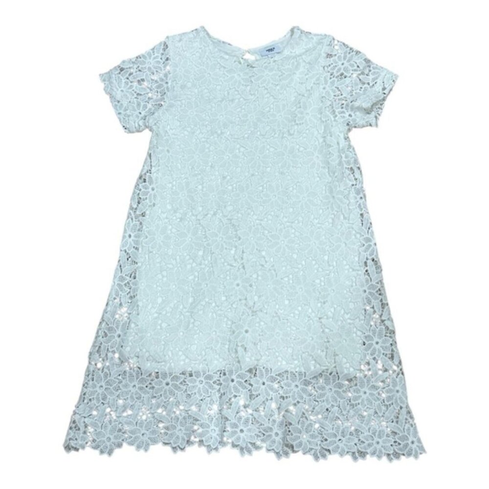 Mexx Kids Dress Girls 8 White Lace Floral Short Sleeve Lined Party Formal Youth